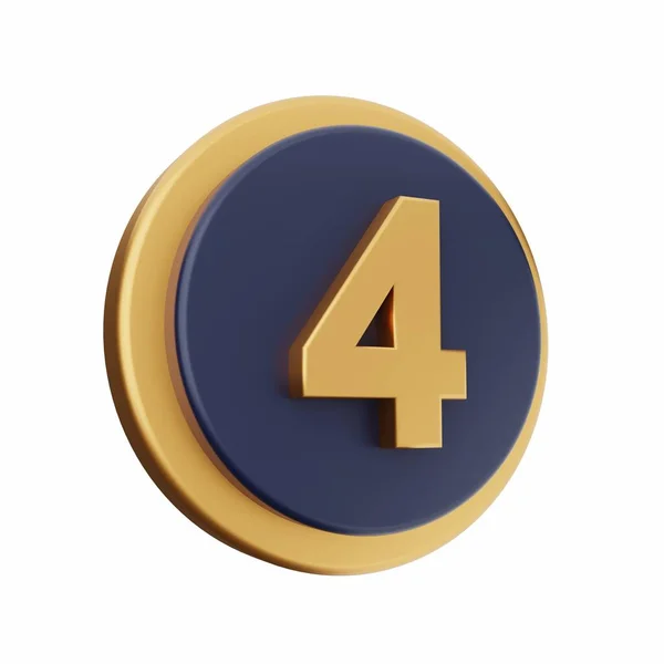 Rendering Gold Number White Background — Stock Photo, Image