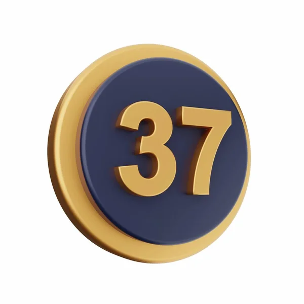 Rendering Golden Number Isolated White — Stock Photo, Image