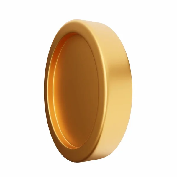 Weergave Van Een Gele Metalen Ring Geïsoleerd Witte Achtergrond — Stockfoto