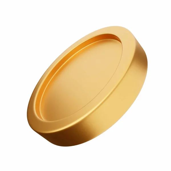 Golden Ring Isolated White Background Rendering — Stock Photo, Image