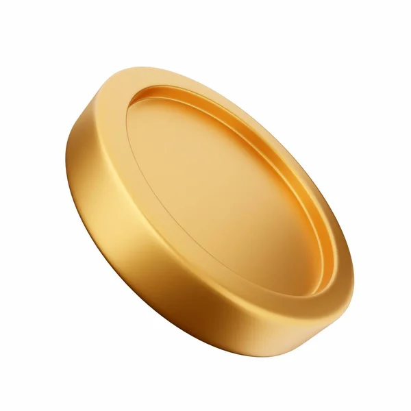 Καθιστούν Χρυσό Δαχτυλίδι Λευκό Φόντο — Φωτογραφία Αρχείου