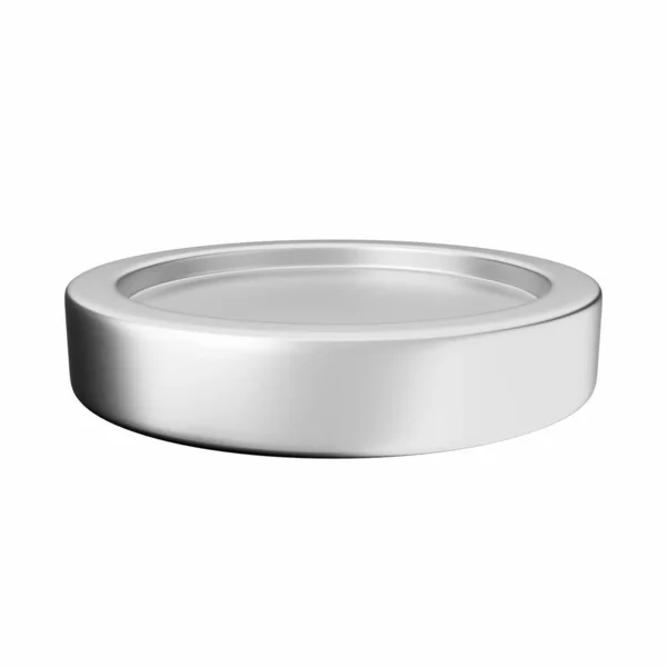 Silver Plate Isolated White — Stock Photo, Image