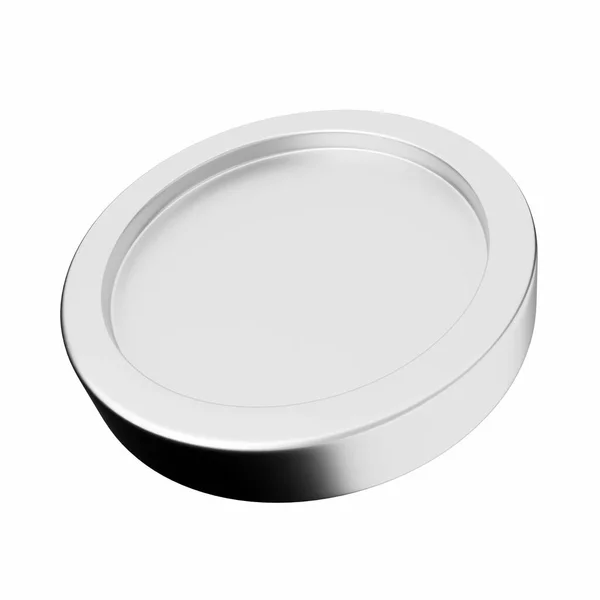 Στρογγυλό Λευκό Πιάτο Απομονωμένο Λευκό — Φωτογραφία Αρχείου