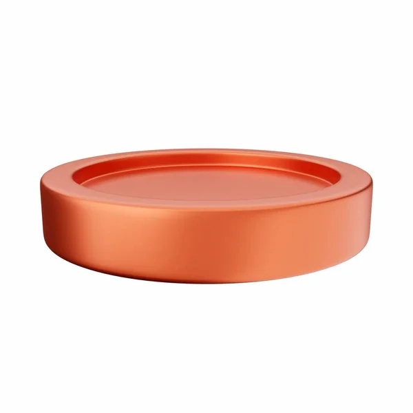 Render Orange Metal Plate Isolated White Background — Stock Photo, Image