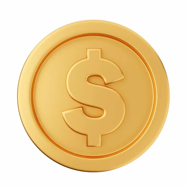 Moneda Oro Aislada Sobre Fondo Blanco —  Fotos de Stock