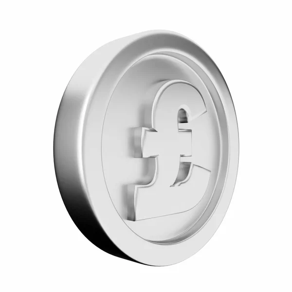 Візуалізація Символу Срібним Знаком Долара Ізольовано Білому Тлі — стокове фото