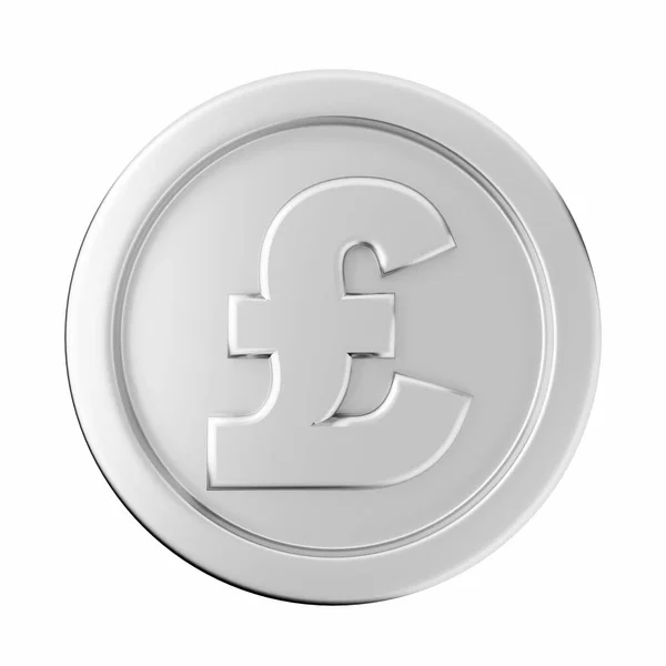 Coin Pound Isolated White Background Render Illustration — Stock Photo, Image