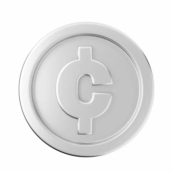 Silver Mynt Med Symbol För Valuta Tecken — Stockfoto