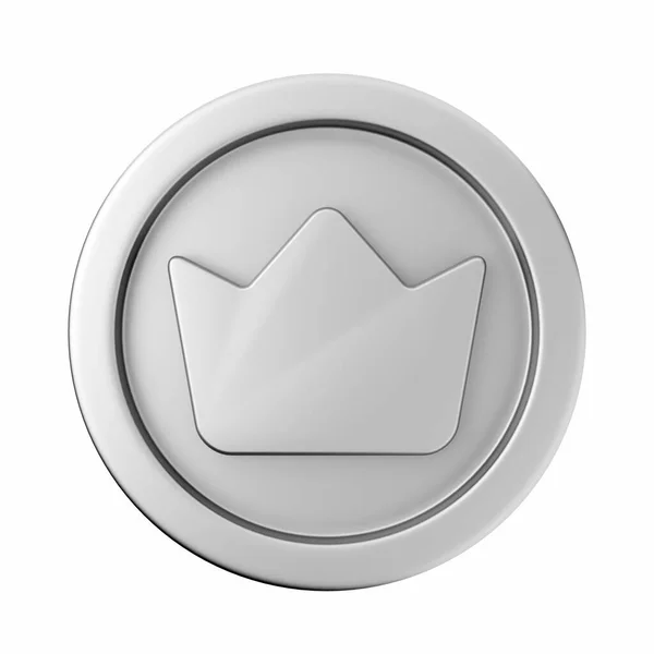 Silver Badge Icon Isolated White Background — Stock Photo, Image