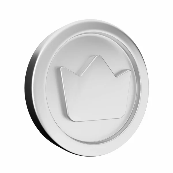 Emblema Prata Fundo Branco — Fotografia de Stock