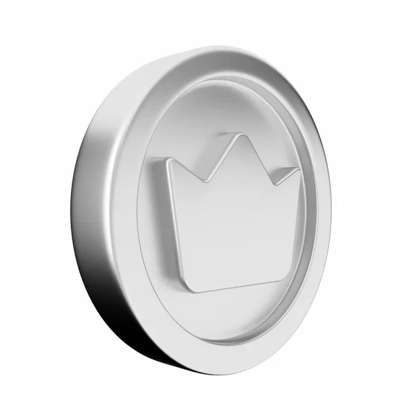 Escudo Prata Fundo Branco Isolado Ilustração — Fotografia de Stock