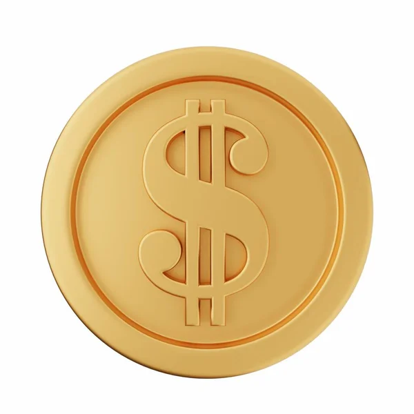 Moneta Oro Con Segno Valuta — Foto Stock