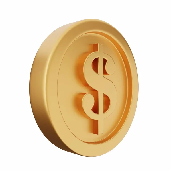 Символ Золотого Доллара Белом Фоне — стоковое фото