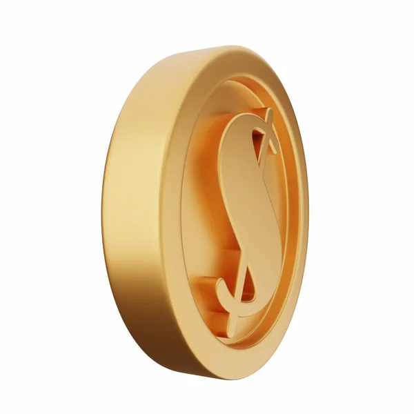 Gouden Ronde Symbool Met Gouden Ringen Witte Achtergrond Destructie — Stockfoto