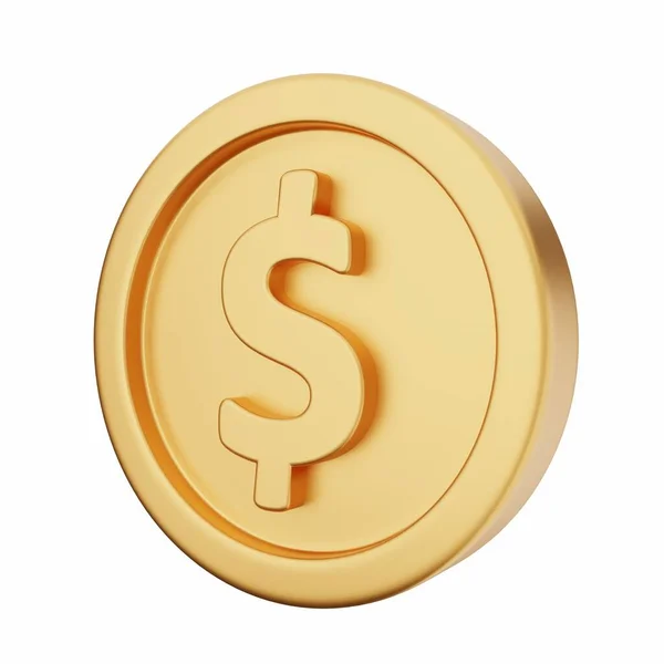 Монета Золотих Грошей Ізольована Білому Ілюстрація — стокове фото