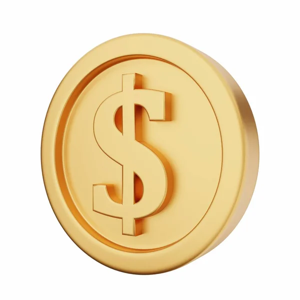 Monedas Oro Sobre Fondo Blanco Ilustración —  Fotos de Stock