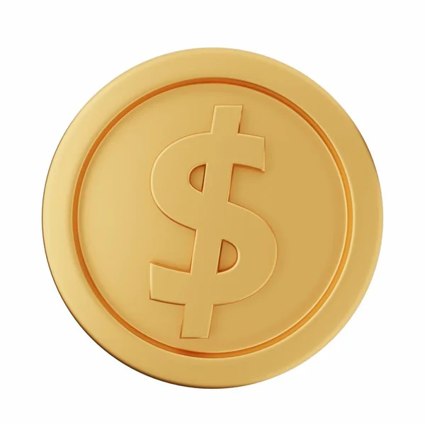 Guld Mynt Isolerad Vit Bakgrund Återgivning — Stockfoto
