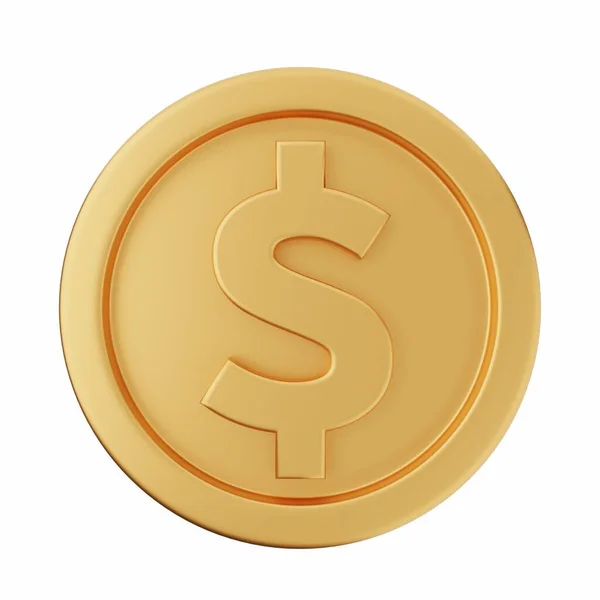 Golden Coin White Background — Stock Photo, Image