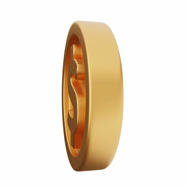 Återgivning Gyllene Ring Med Vit Bakgrund — Stockfoto