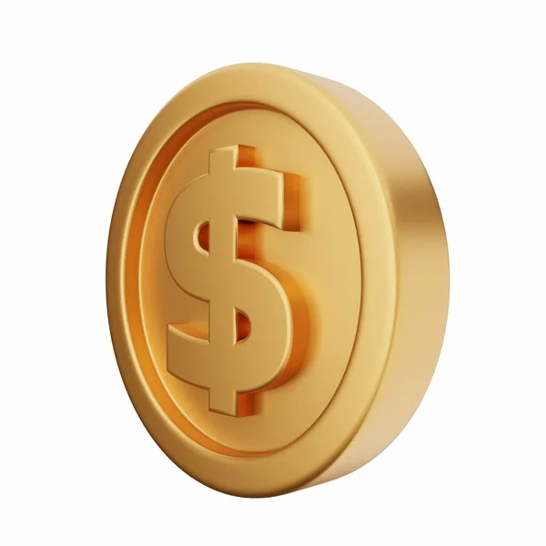 Ikona Monety Dolarowej Kreskówka Złote Monety Wektor Ikona Dla Projektowania — Zdjęcie stockowe