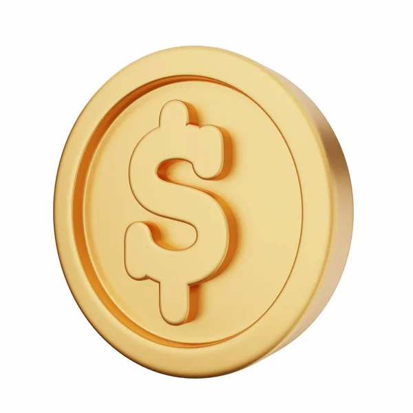 Segno Del Dollaro Sulla Moneta Oro Illustrazione — Foto Stock
