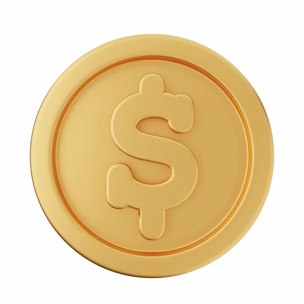 Монетні Гроші Ізольовані Білому Тлі Рендеринг — стокове фото
