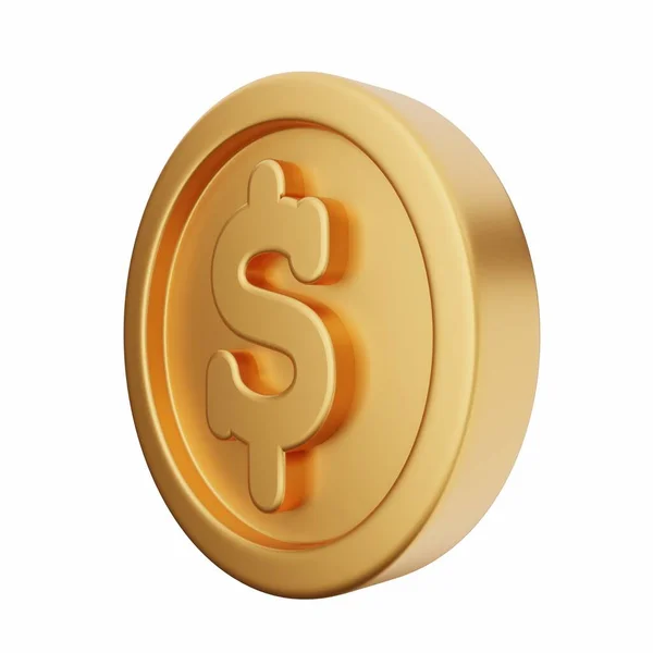 Dollar Coin Icon Render Illustration — Stock Photo, Image