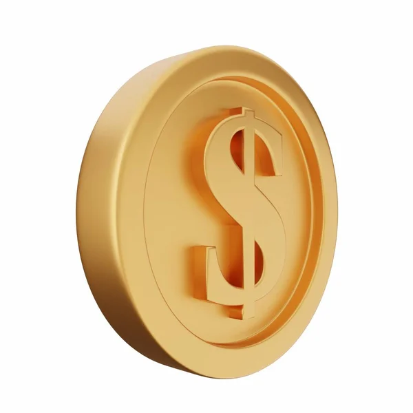 Символ Долара Золотому Фоні Візуалізація — стокове фото