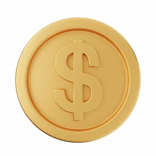 Zlatá Mince Izolované Bílém Pozadí — Stock fotografie