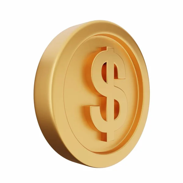 Dollar Symbol Rendering Isolerad Vit Bakgrund — Stockfoto