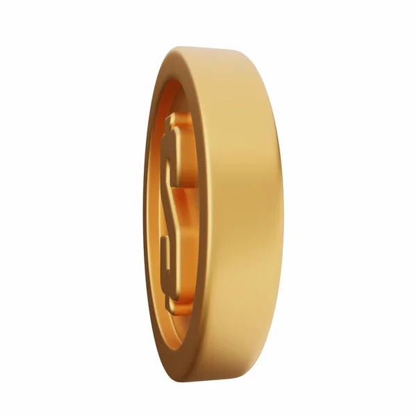 Metalen Gouden Ring Witte Achtergrond — Stockfoto