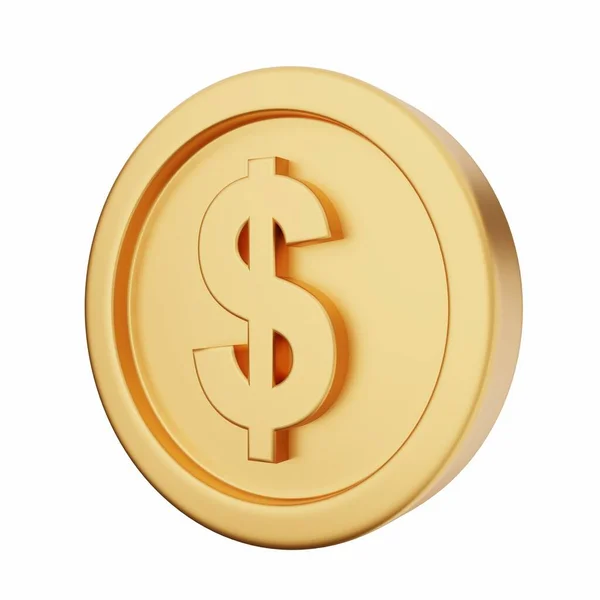Rendere Segno Dollaro Oro Illustrazione — Foto Stock