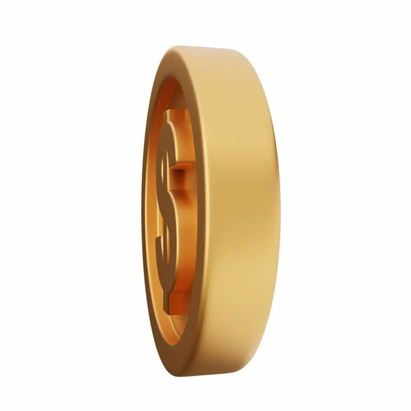 Gouden Weergave Van Een Ronde Gouden Munt Met Gouden Metalen — Stockfoto