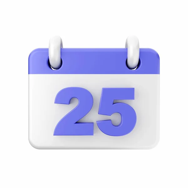 Weergave Van Kalender Blauwe Kleur Met Witte Achtergrond Geïsoleerd — Stockfoto