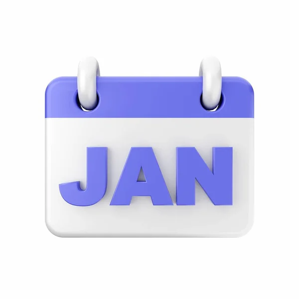 Rendering Blue January Calendar — Stock Photo, Image