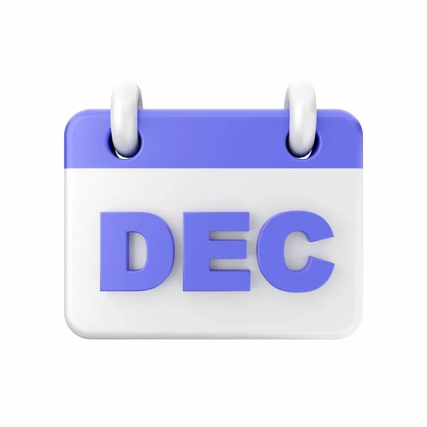 Декабрьский Календарь Белом Фоне Рендеринг — стоковое фото