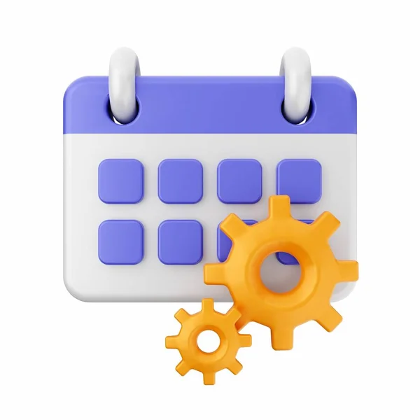 Синій Календар Калькулятором Візуалізація — стокове фото