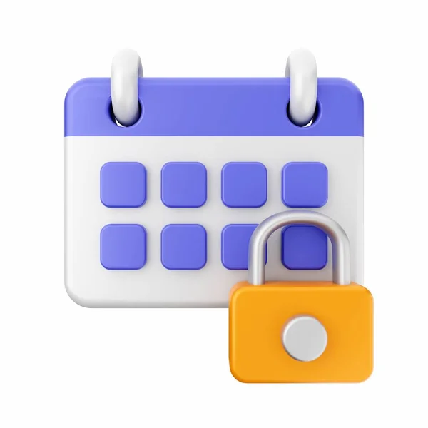 鍵付きのパスワードロック 白い背景に隔離された3 Dレンダリング — ストック写真