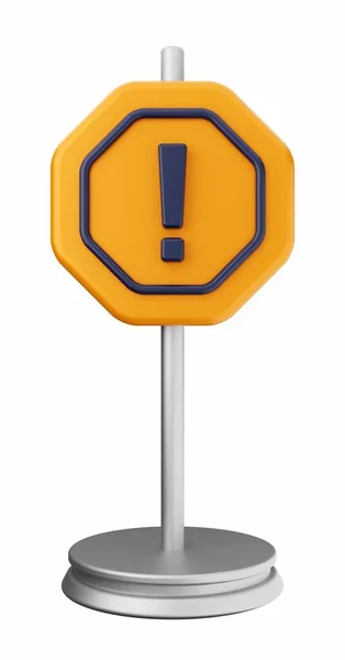 白地に隔離された交通標識の感嘆符 図3枚 — ストック写真