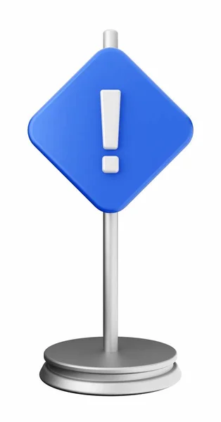 Blue Warning Sign Render — Stock Photo, Image