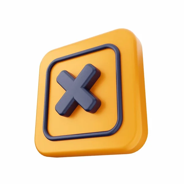 正方形黄色按钮X字母 — 图库照片