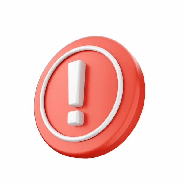 Відображення Червоної Помаранчевої Кнопки Знак Оклику Білому Ізольованому — стокове фото