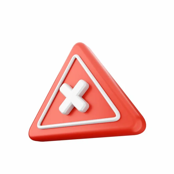 Warning Triangle Sign White Background — Stock Photo, Image