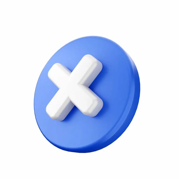 Голубая Кнопка Крестиком — стоковое фото