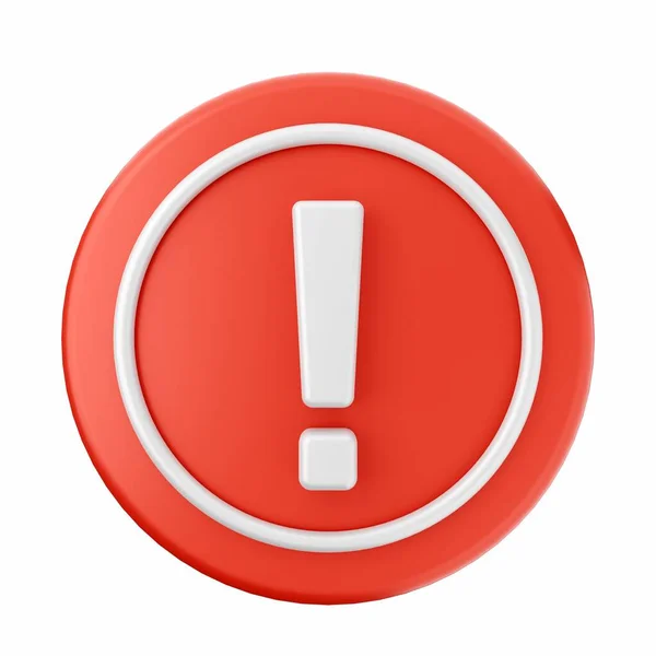 Warning Button Render — Stock Photo, Image