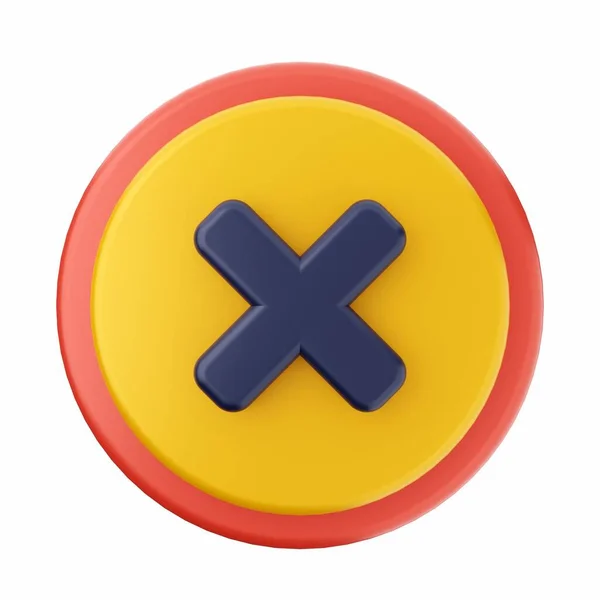 Кругла Кнопка Жовта Синьо Червона Піктограма Додаванням Візуалізація — стокове фото
