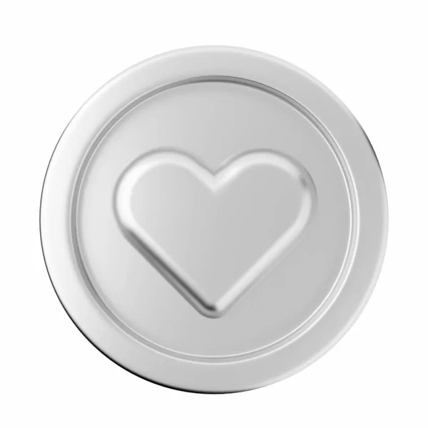 Corazón Placa Acero Metal Aislado Sobre Fondo Blanco —  Fotos de Stock