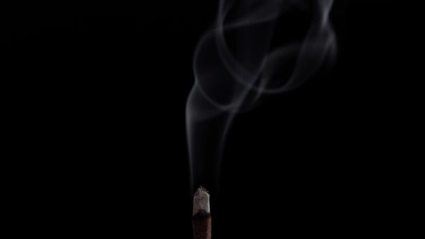 Clouds Fragrant Smoke Smoldering Stick Incense Meditation Yoga Relaxation Black — Stock Video
