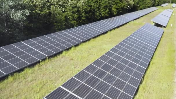 Panneaux Solaires Système Photovoltaïque Vue Panneau Solaire Depuis Drone — Video