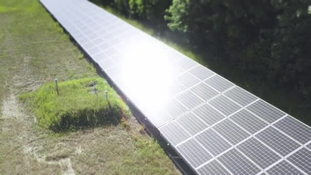 Pannelli Solari Impianto Fotovoltaico Vista Del Pannello Solare Dal Drone — Video Stock
